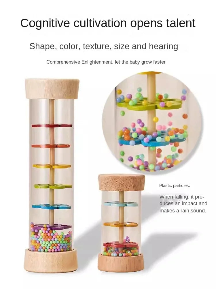 Wooden Rain Sound Pipe Toy for Early Educational Play