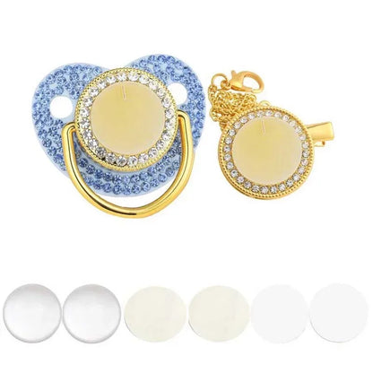 Sucette et attache-tétine en strass personnalisées - Conception sûre et sans BPA