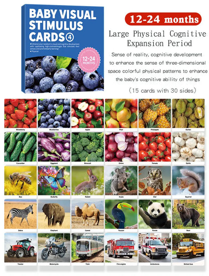 High Contrast Montessori Vision Cards for Babies 0-12 Months