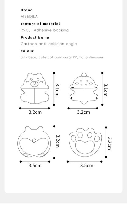 Silicone Corner Protectors for Baby Safety - Cute Cartoon Design
