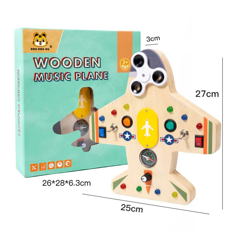 Montessori Busy Board for Children with LED Light Activities