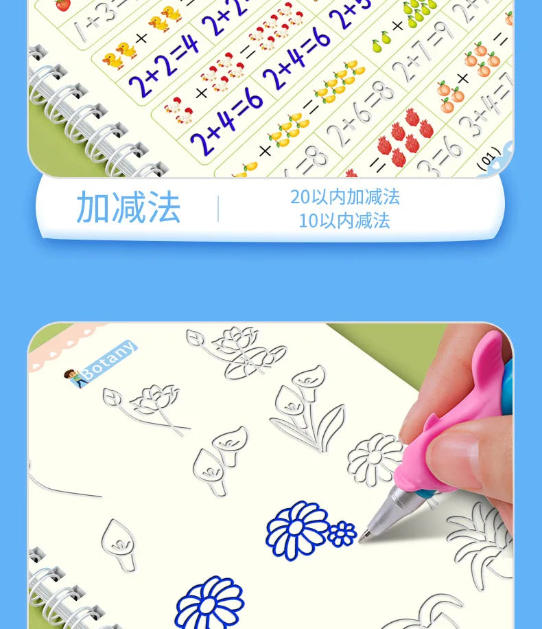 Montessori Reusable Drawing Copybook for Kids' Writing Skills