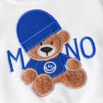 Casual Cartoon Bear Outfit for Infants 3-24 Months