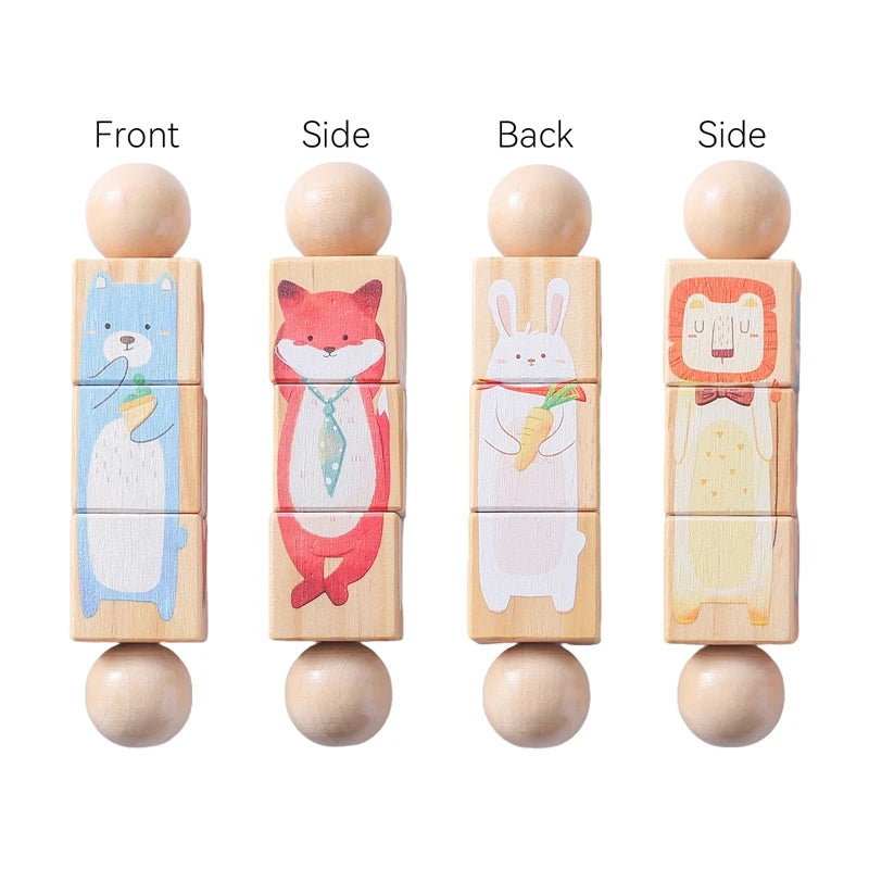 Wooden Montessori Musical Rattle Hand Bell for Babies