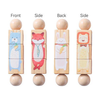 Wooden Montessori Musical Rattle Hand Bell for Babies