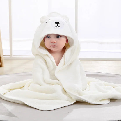Weiche Baby-Badetuchdecke mit Kapuze und Cartoon-Tiermotiv