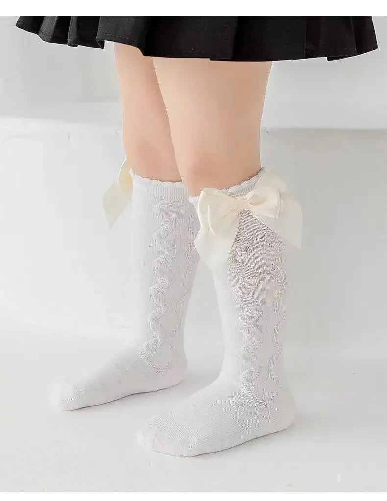 Red Bow Tie Knee High Socks for Infants and Toddlers