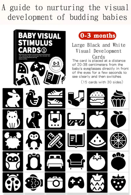 High Contrast Montessori Vision Cards for Babies 0-12 Months