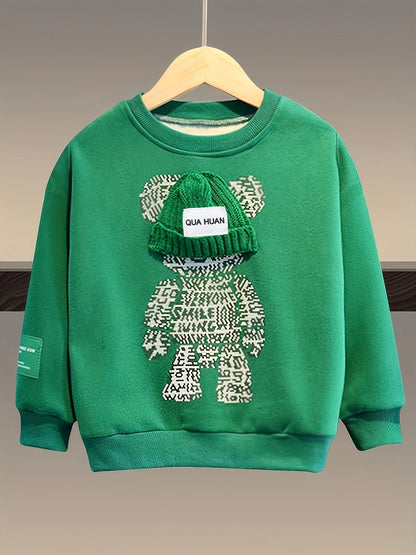 Boys' Two-Piece Sweatshirt and Pants Set for Fall and Spring