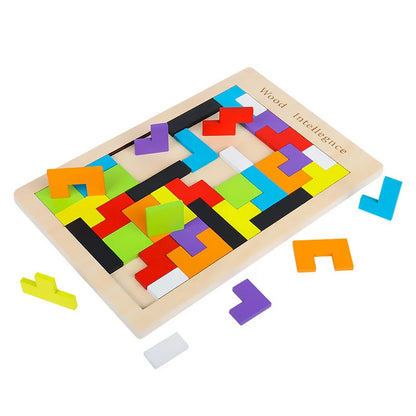 Wooden 3D Shape Puzzle for Kids - Educational Logic Game
