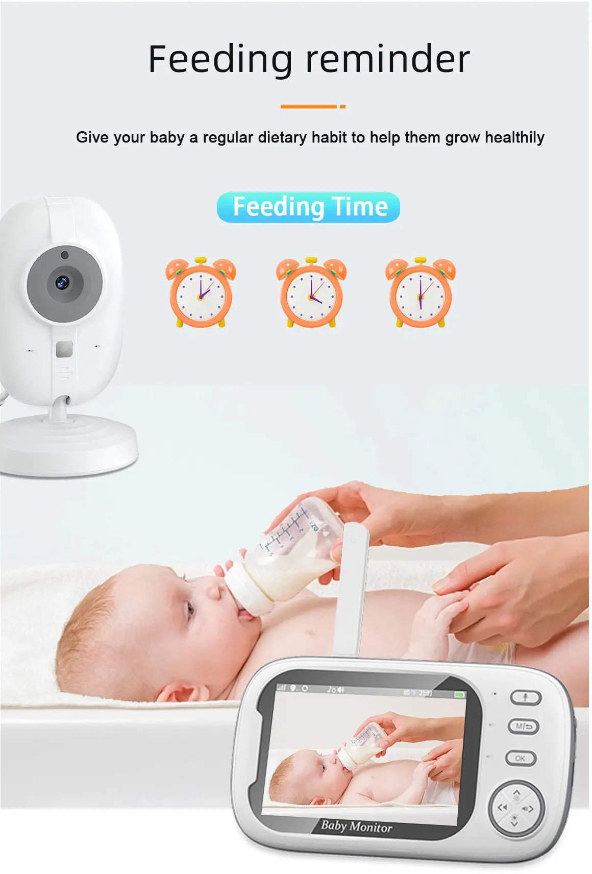 3.5 Inch Wireless Video Baby Monitor with Night Vision & Audio