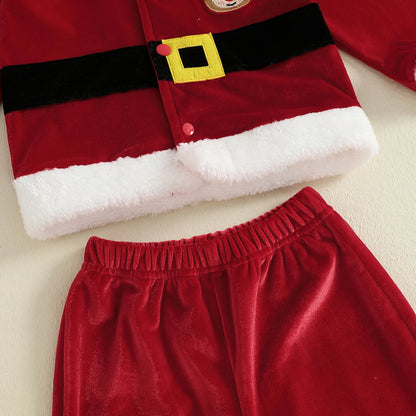 Velvet Christmas Outfit Set for Infant Boys and Girls