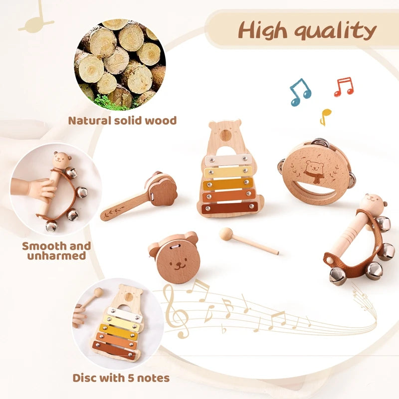 Wooden Xylophone Musical Toy for Babies 0-3 Years