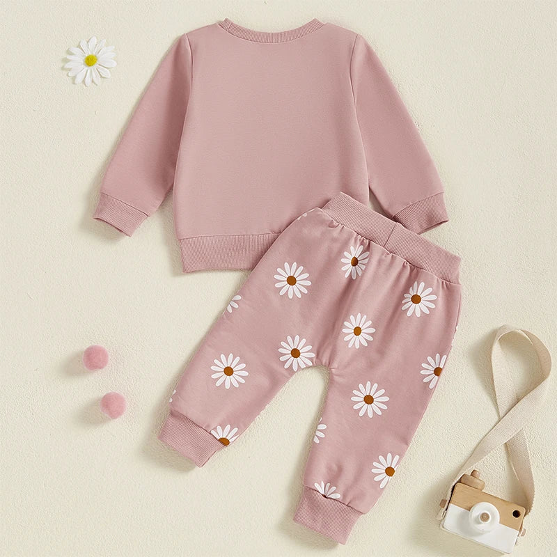 Baby Girl 2PCS Outfit Set - Long Sleeve Sweatshirt & Pants