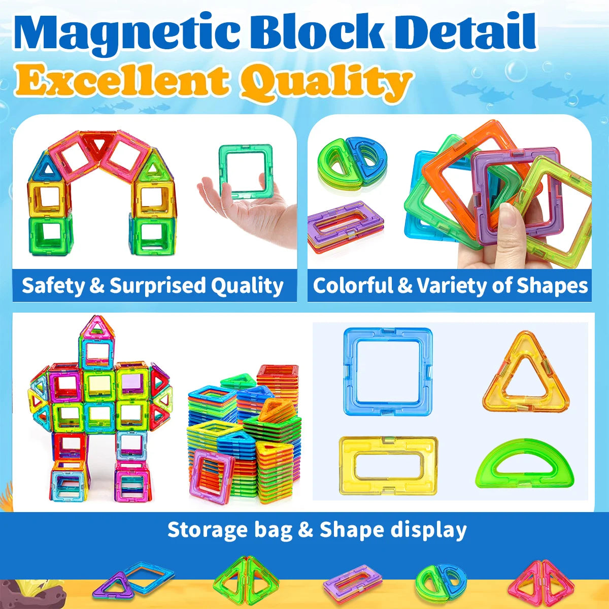Medium Magnetic Building Blocks for STEM Learning fun