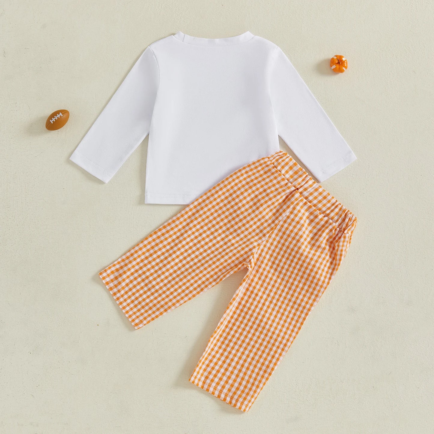 Pumpkin Embroidery Toddler Boy Halloween Sweatshirt & Pants Set