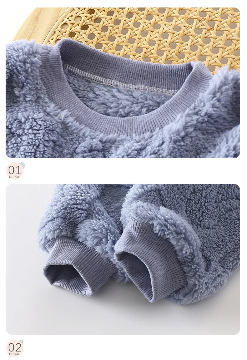 Kids Plush Pajama Set for Cozy Autumn and Winter Nights