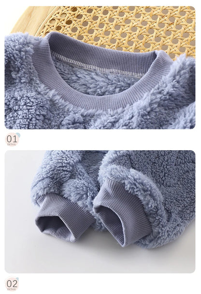 Kids Plush Pajama Set for Cozy Autumn and Winter Nights