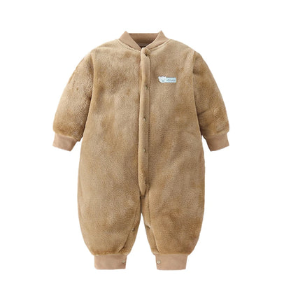 Soft Flannel Infant Jacket and Jumpsuit for Newborns 0-18 Months