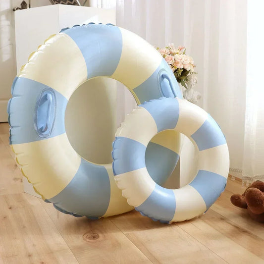 Kids Inflatable Striped Swimming Ring for Summer Fun