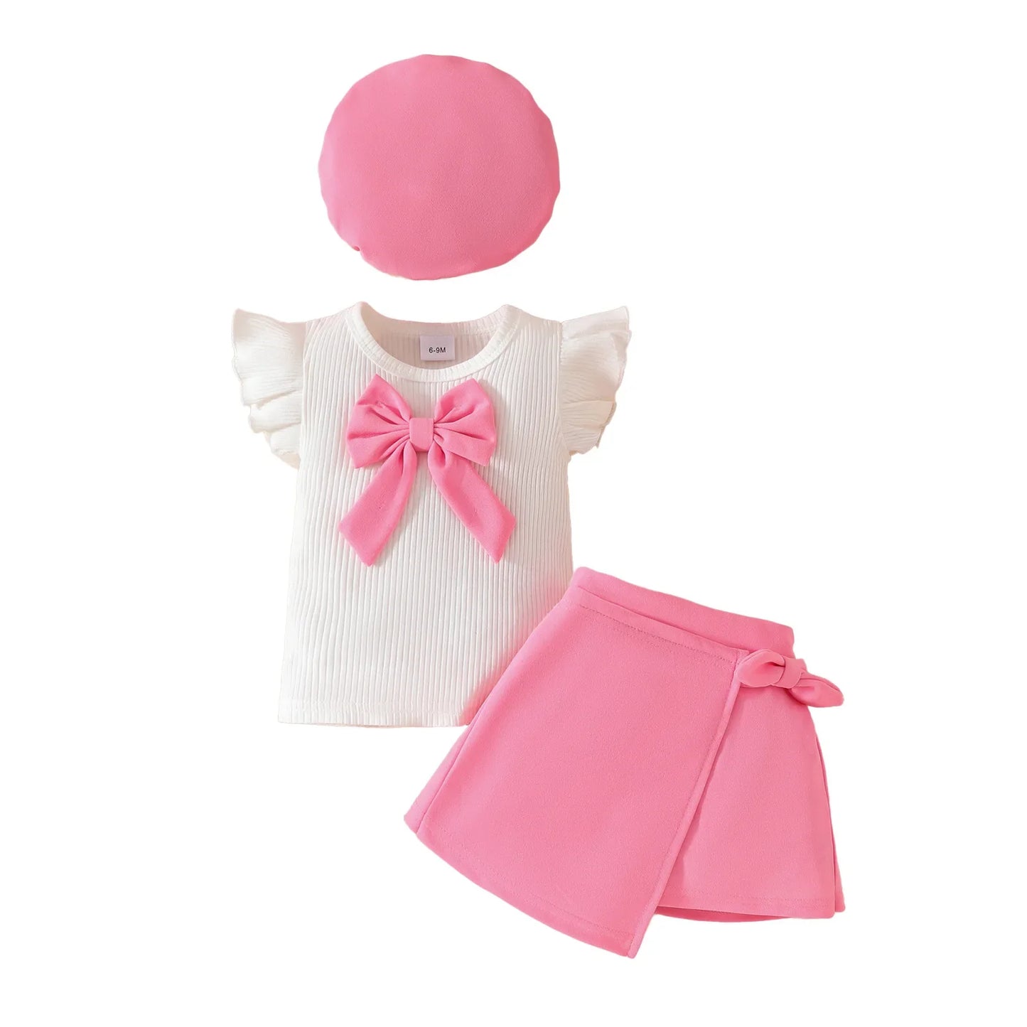 Toddler Girls Christmas Outfit Set with Bow Top and Skirt