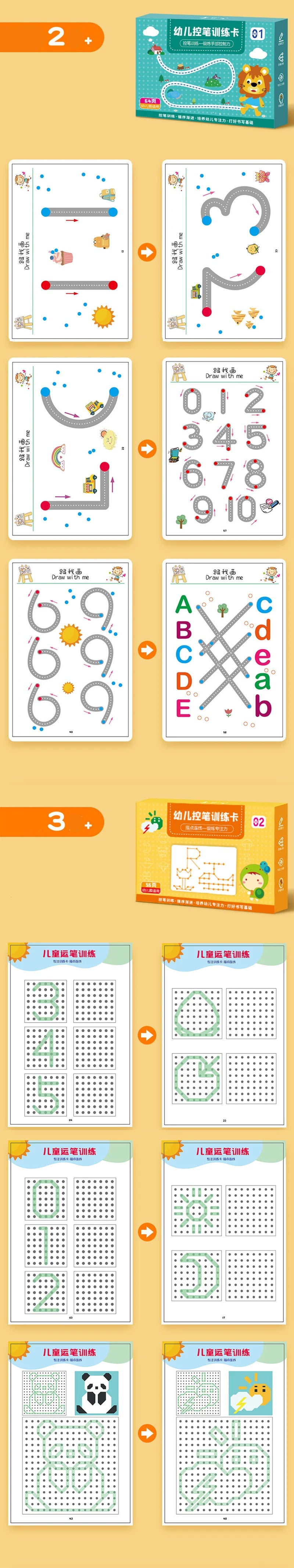 Montessori Drawing Toy Set for Toddler Math and Shape Learning