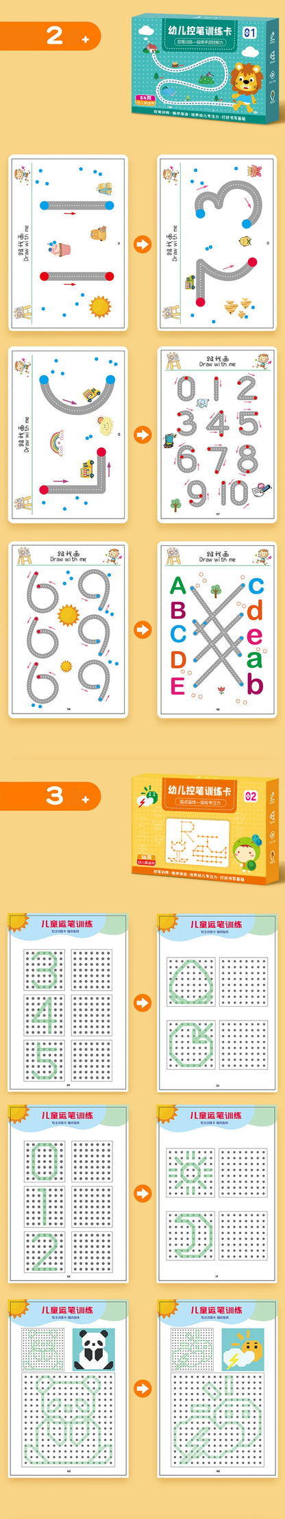 Montessori Drawing Toy Set for Toddler Math and Shape Learning