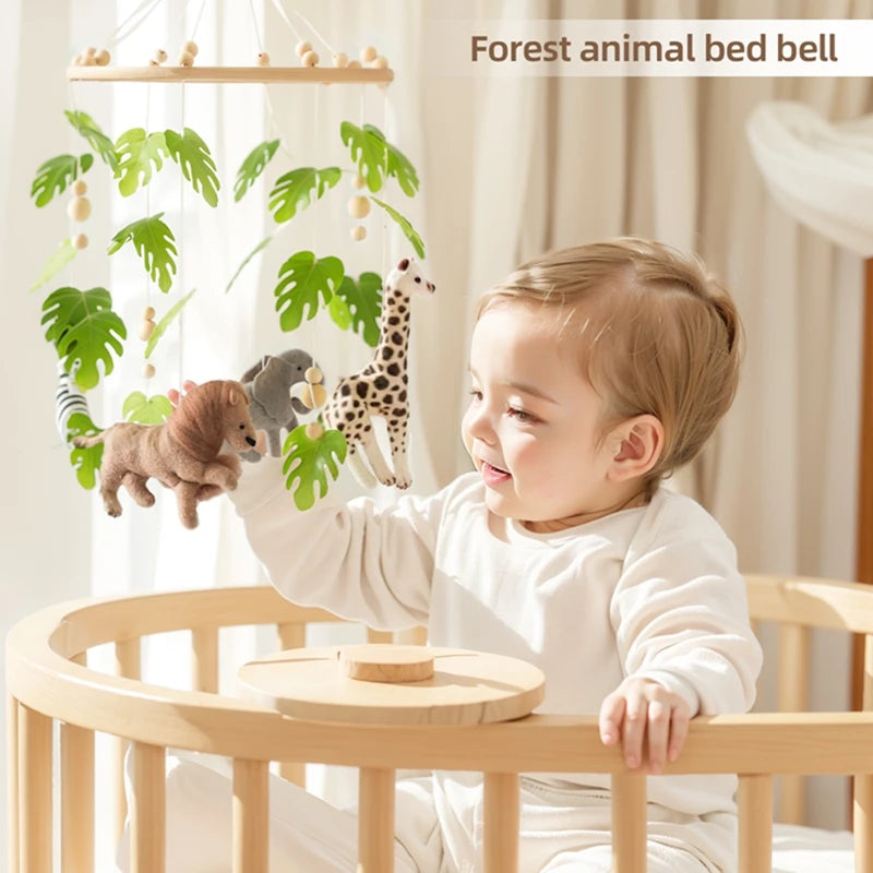 Forest Animal Crib Mobile Rattle Toy for Infants 0-12 Months