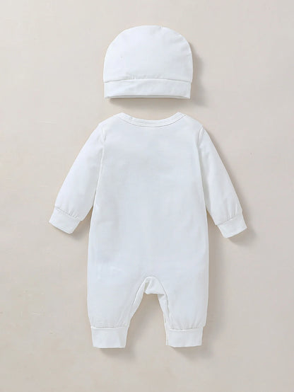 2-Pack Long Sleeve Baby Jumpsuit with Hat for All Seasons