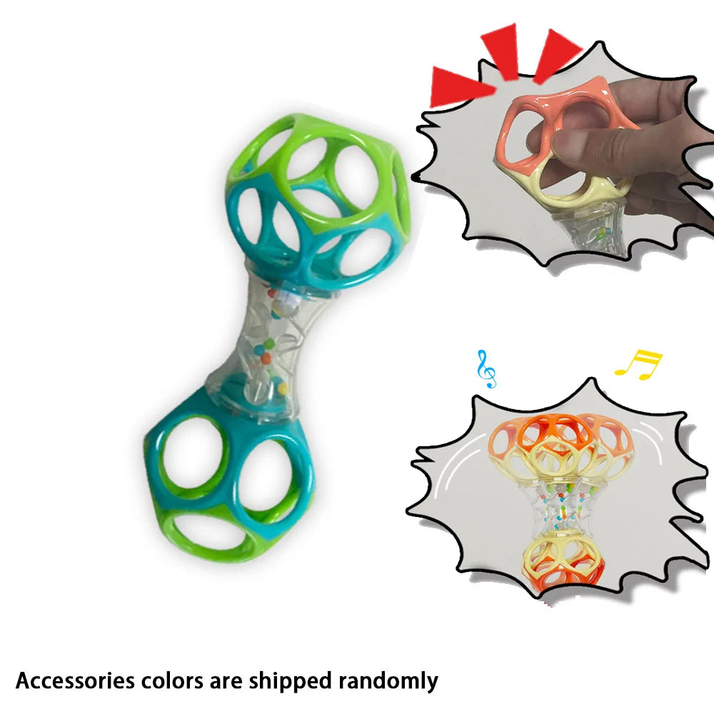 Baby Teether Rattle Barbell Toy for 3 Months and Up