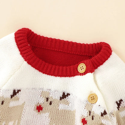 Red Christmas Knit Sweater for Newborns 0-18 Months