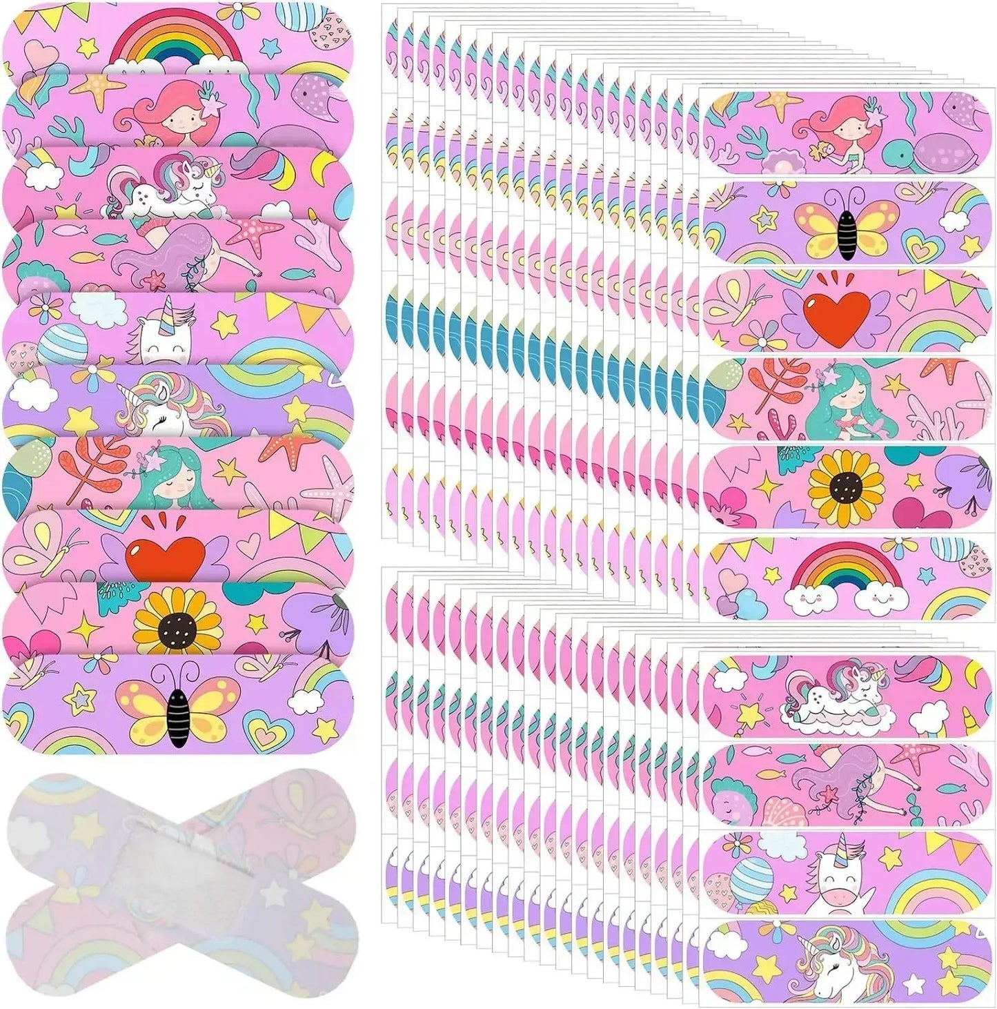10pcs Cartoon Mermaid Horse Adhesive Bandages for Kids