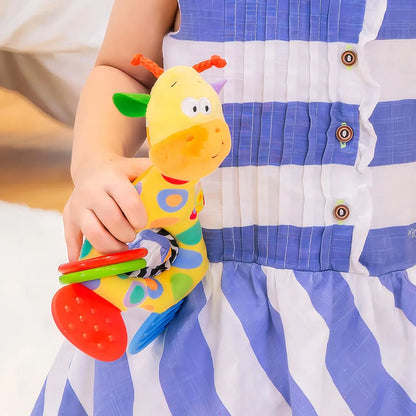Baby Rattle Teether Toy with Music and Grip Training Giraffe