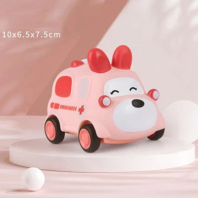 Soft Rubber Push and Go Cars for Infants 6-12 Months