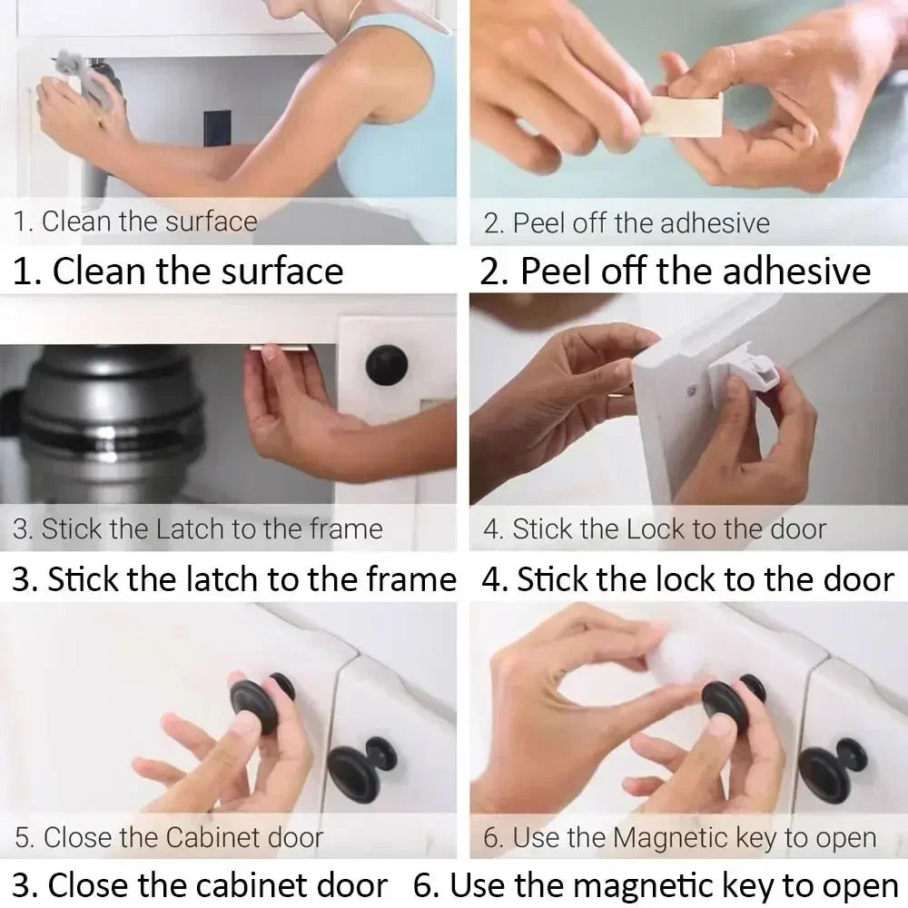 Magnetic Child Safety Lock for Drawers and Cabinets