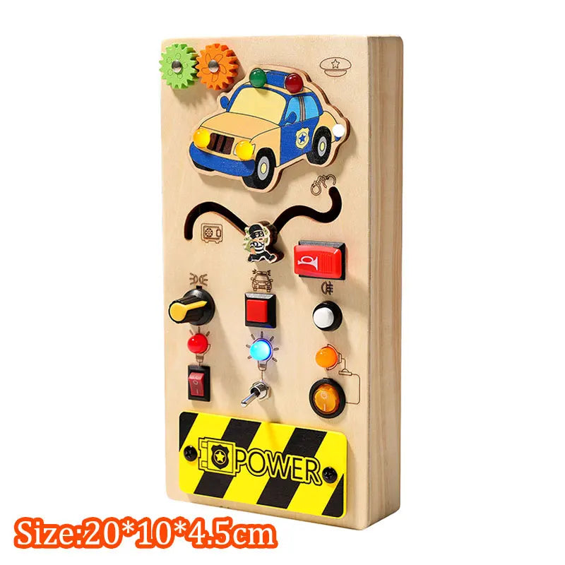 Montessori Busy Board for Children with LED Light Activities