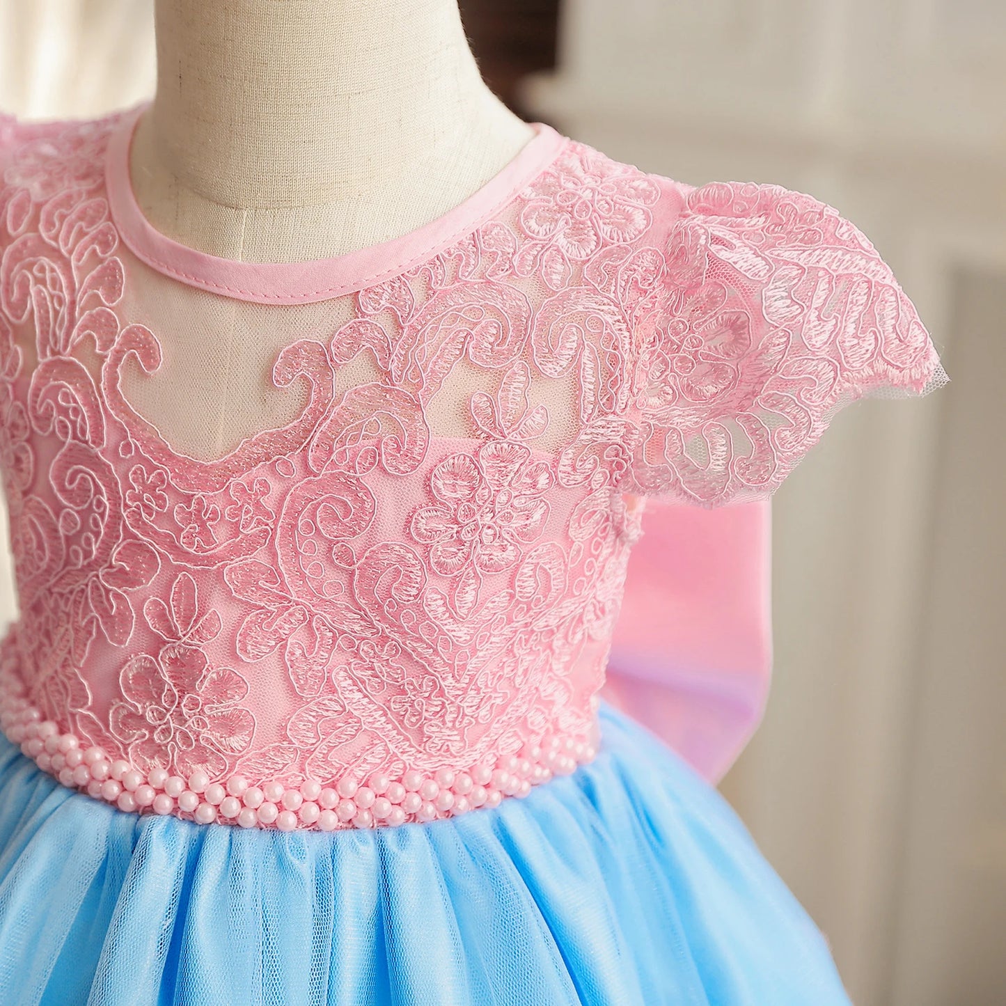 Floral Embroidery Lace Baby Dress for Girls 0-5T