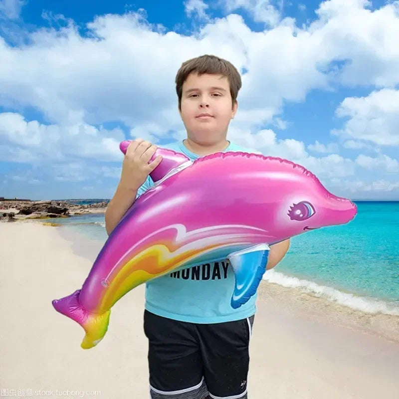 Colorful Inflatable Dolphin Pool Float for Kids