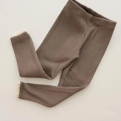 Ribbed Lace Leggings for Toddler Girls and Boys