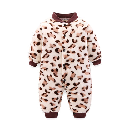 Soft Flannel Infant Jacket and Jumpsuit for Newborns 0-18 Months