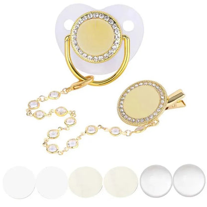 Sucette et attache-tétine en strass personnalisées - Conception sûre et sans BPA