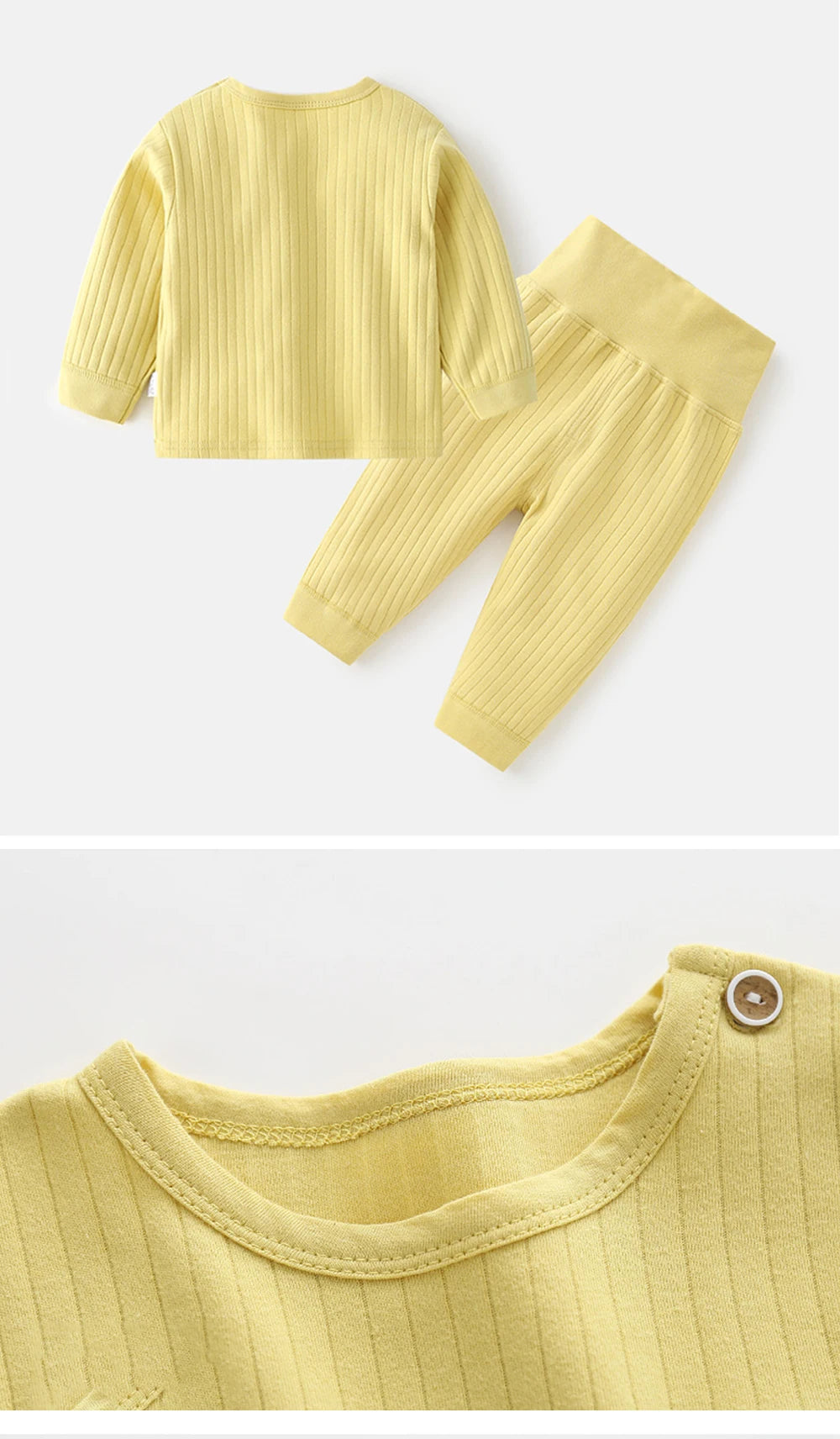 Thermal Pajama Set for Baby Boys and Girls in Candy Colors