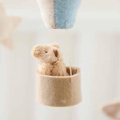 Wooden Hot Air Balloon Baby Crib Mobile and Rattle Toy