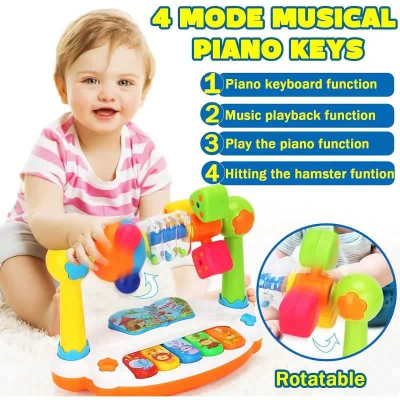 Rotating Musical Piano Keyboard for Toddlers with Lights