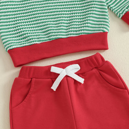 Baby Boy Duck Embroidery Tracksuit Set, Long Sleeve & Pants