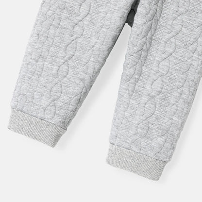 Baby Boy Cable Knit Sweatshirt & Pants Set - Soft & Cozy