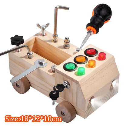 Montessori Busy Board for Children with LED Light Activities