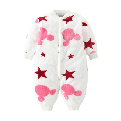 Soft Flannel Infant Jacket and Jumpsuit for Newborns 0-18 Months