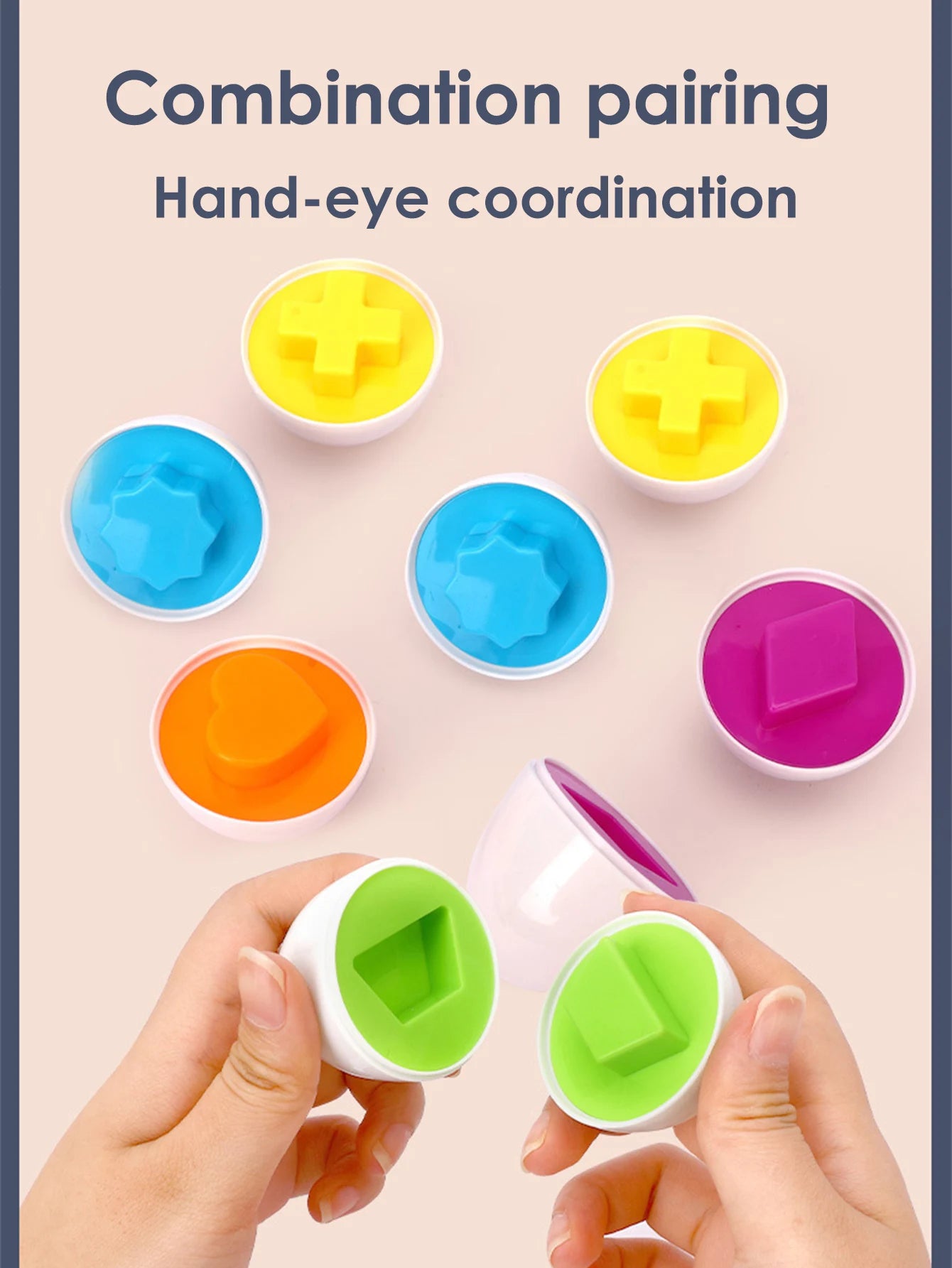 Montessori Color and Shape Matching Smart Eggs for Toddlers