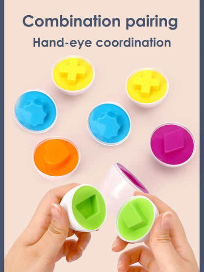 Montessori Color and Shape Matching Smart Eggs for Toddlers